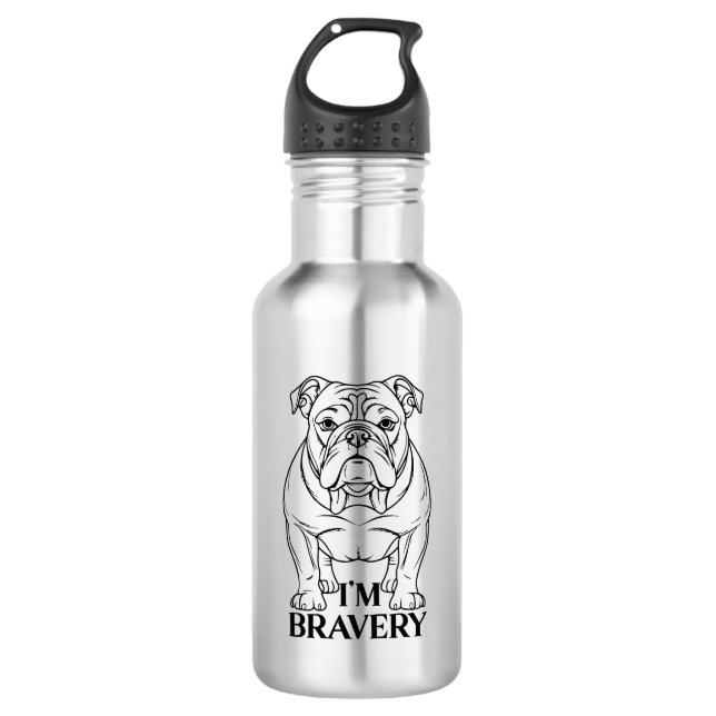 Bulldog Dog Stainless Steel Water Bottle (Front)