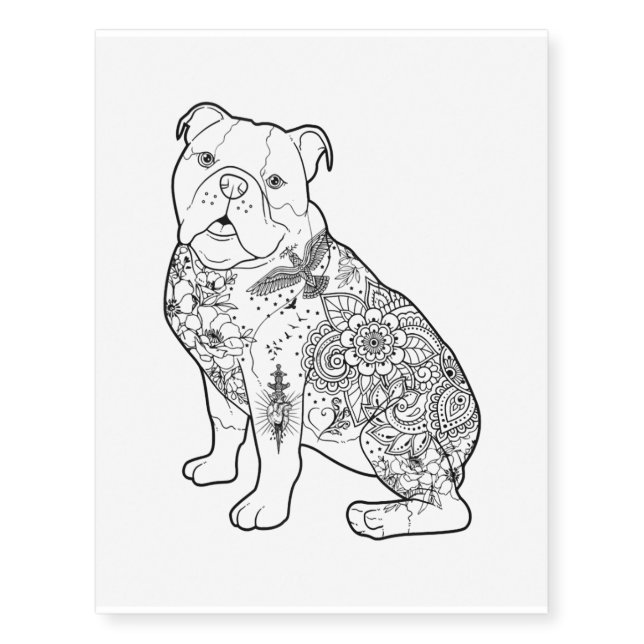 Bulldog Dog Tattoo Design Gift (Front)