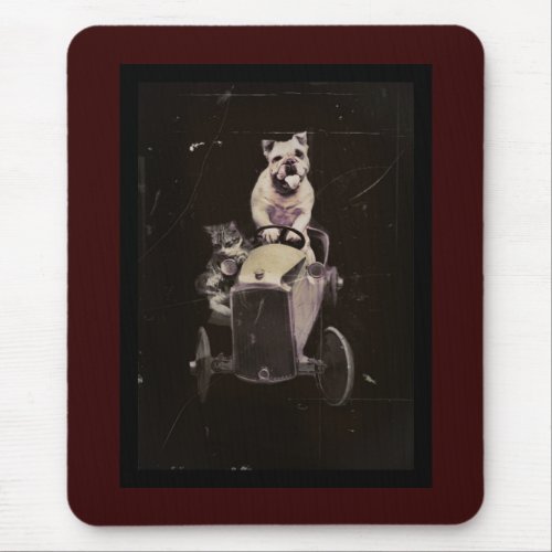 Bulldog Drives a Car 1933 Mouse Pad