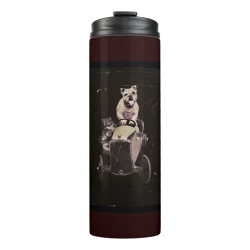 Bulldog Drives a Car 1933 Thermal Tumbler