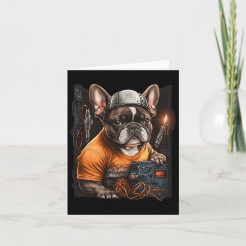 Bulldog Electrician Worker Electrical Job Dog Fun  Card