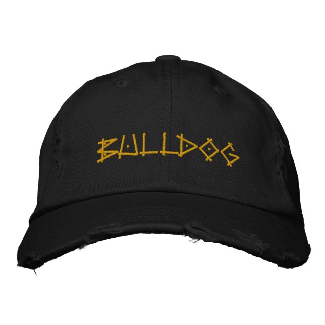 BULLDOG EMBROIDERED BASEBALL HAT (Front)