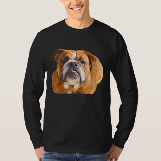Bulldog Face - English Bulldog, Brown T-Shirt