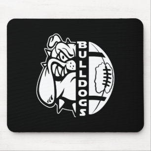 Bulldog Face Half Football Ball Fun Rug Mouse Pad