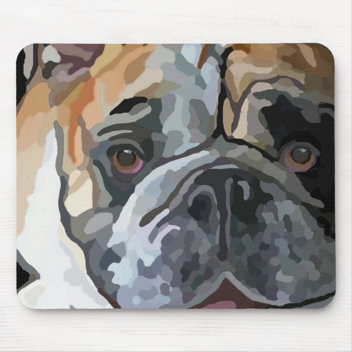 Bulldog Face Painting on Mousepad