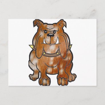 bulldog fallow     cartoon postcard