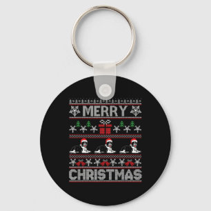 Bulldog Family Matching Funny Ugly Christmas Sweat Keychain
