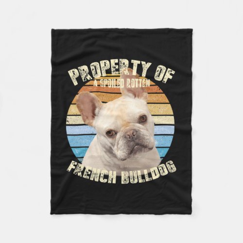 Bulldog Fawn Owner Lover Retro Vintage  Fleece Blanket