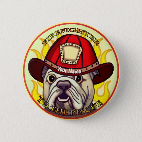 Bulldog Firefighter Button