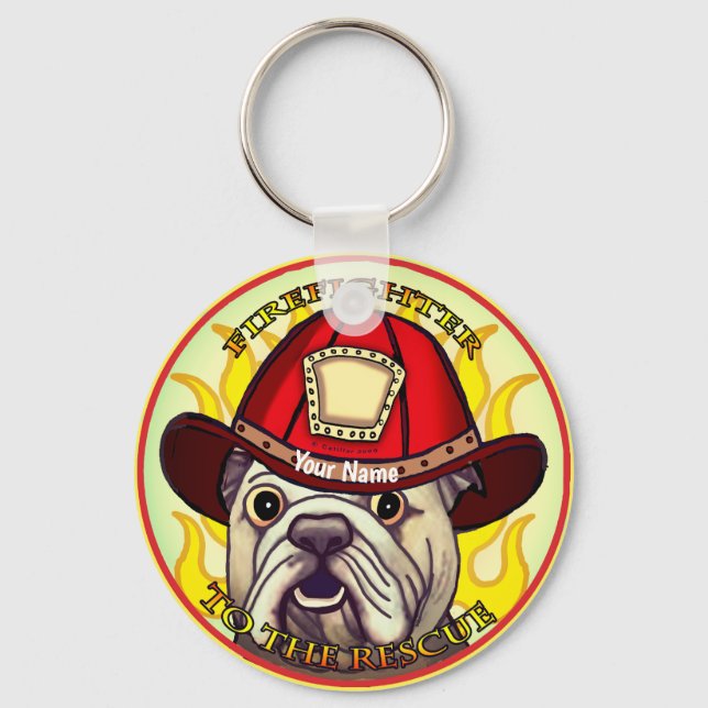 Bulldog Firefighter keychains (Front)