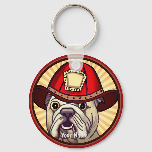 Bulldog Firefighter  keychains (Front)