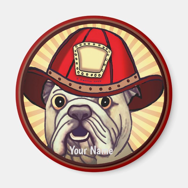 Bulldog Firefighter Magnet (Front)