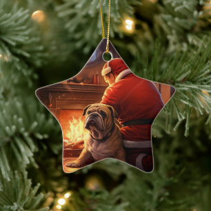 Bulldog Fireman Lover Pet Ornament Memorial Gift