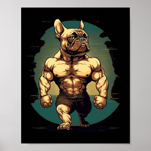 Bulldog Fitness Bodybuilding Gym Dog Sixpack Fun 1 Poster