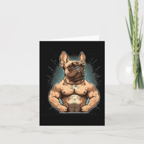 Bulldog Fitness Bodybuilding Gym Dog Sixpack Fun  Card