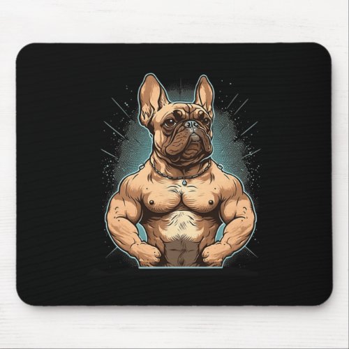 Bulldog Fitness Bodybuilding Gym Dog Sixpack Fun  Mouse Pad