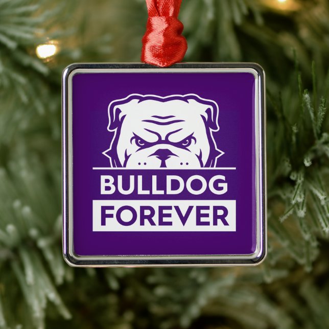 Bulldog Forever Metal Ornament (Tree)