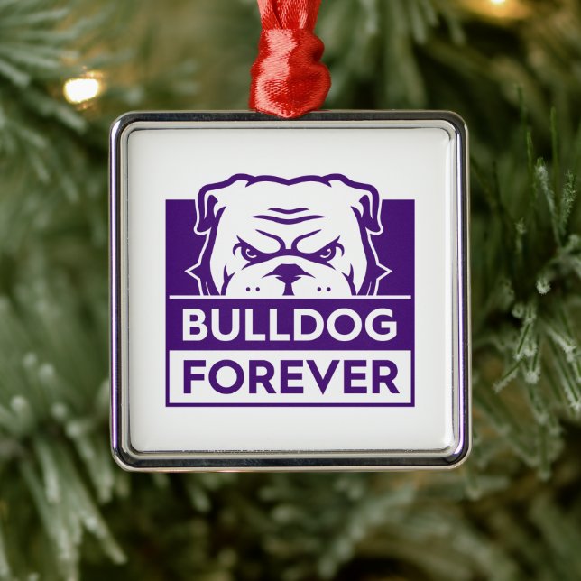Bulldog Forever Metal Ornament (Tree)