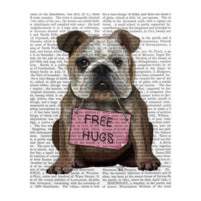Bulldog Free Hugs Acrylic Print (Front)