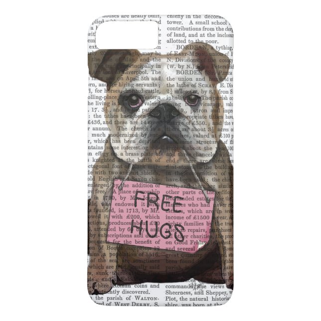 Bulldog Free Hugs Case-Mate iPhone Case (Back)