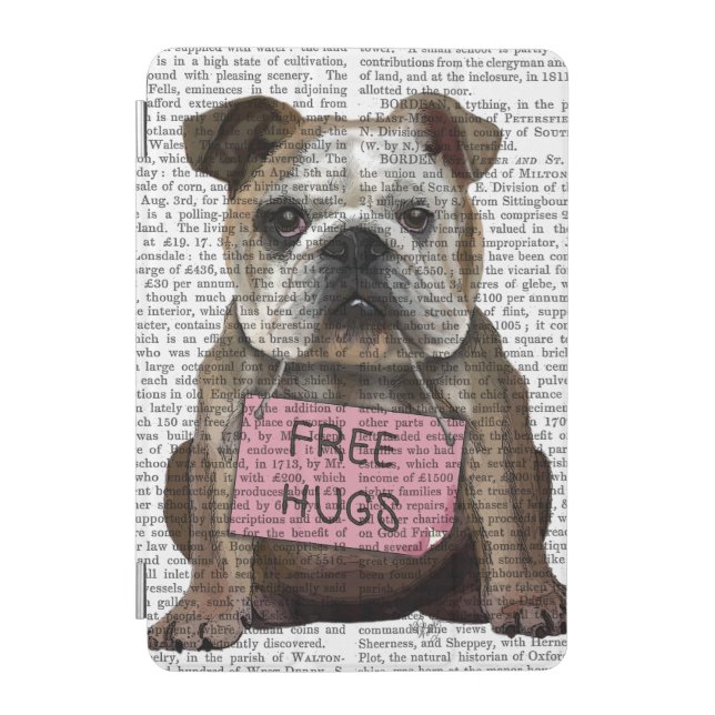 Bulldog Free Hugs iPad Mini Cover (Front)