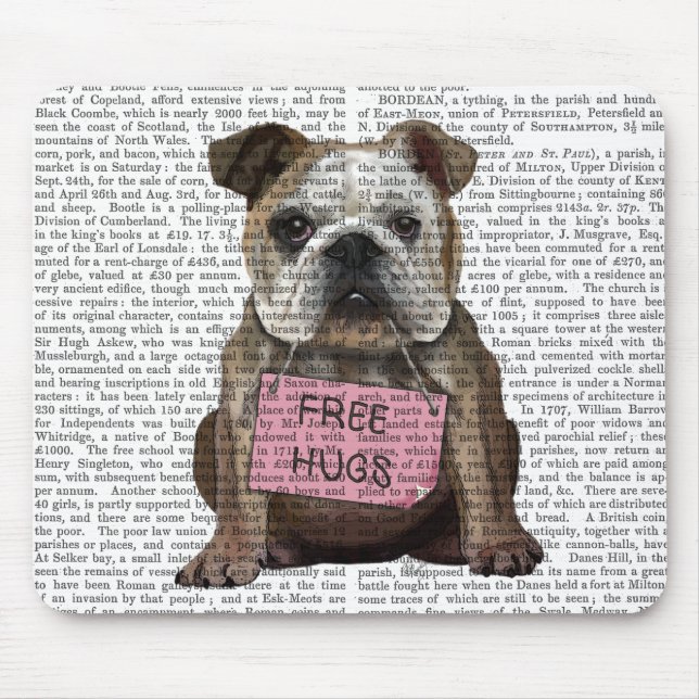 Bulldog Free Hugs Mouse Pad (Front)