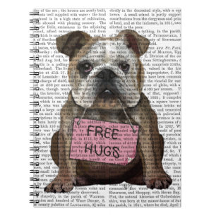 Bulldog Free Hugs Notebook