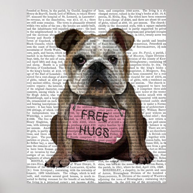 Bulldog Free Hugs Poster (Front)