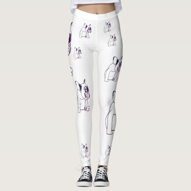 Bulldog French Buldog Puppy Cute  Leggings (Front)