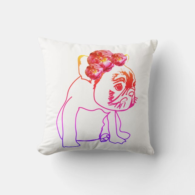 Bulldog French Buldog Puppy Sweet Dog Cushion (Front)