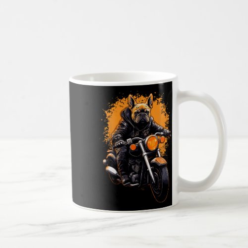 Bulldog Frenchie Biker Motocross Motorcycle Biking Coffee Mug