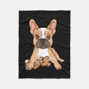 Bulldog Frenchie Love Cute Dog Mom Fun Girls  Fleece Blanket