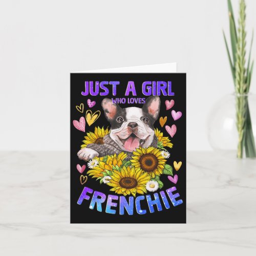 Bulldog Frenchie Loving Girl Dog Puppy Lover Woman Card