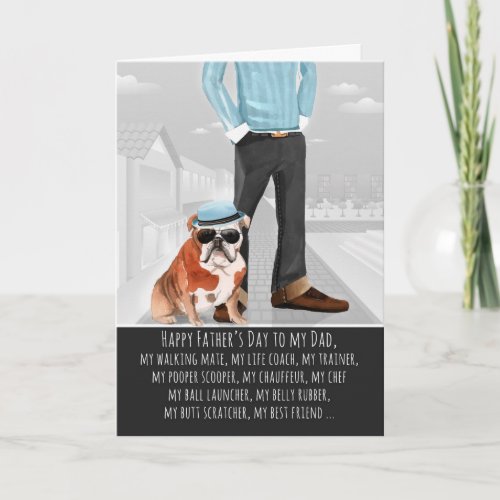 Bulldog from the Dog Fathers Day Funny Card