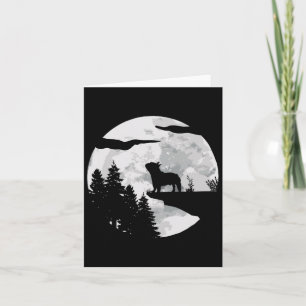 Bulldog Full Moon At Night - Dog Lover French Bull Card