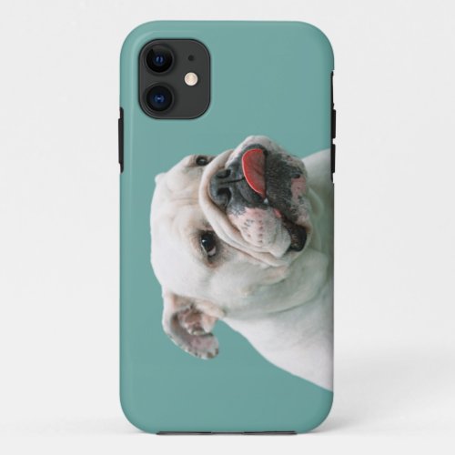 Bulldog funny face with tongue sticking out gift iPhone 11 case