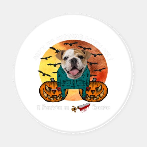 Bulldog Funny Halloween No Kidding With Me Coaster Set