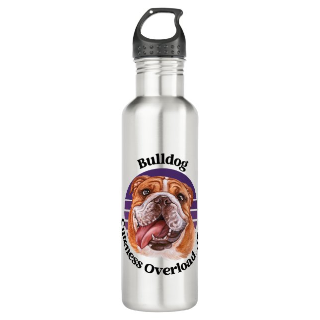 Bulldog funny quote stainless steel water bottle (Front)