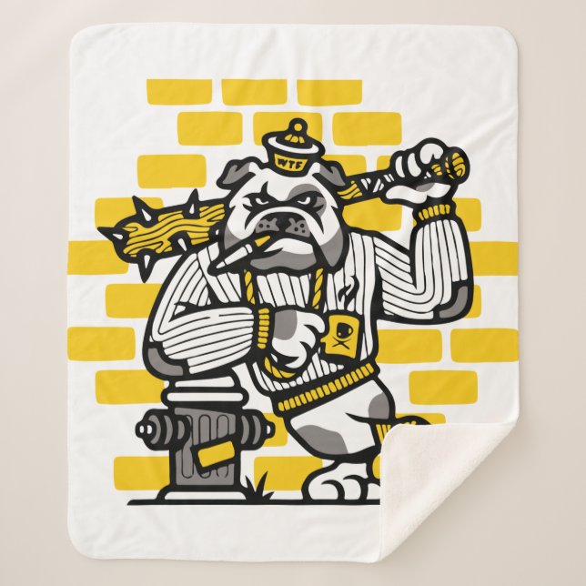Bulldog Gang Sherpa Blanket (Front)
