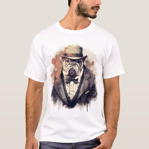 Bulldog Gent The Dapper Dignitary of the 1920s T_Shirt