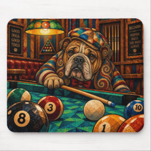 Bulldog, Geometric Mosaic Mouse Pad