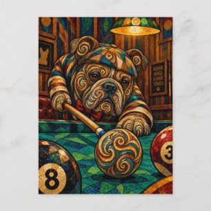 Bulldog, Geometric Mosaic Postcard