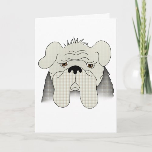 Bulldog Get Well Wishes Card