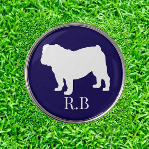 Bulldog Gift Blue Navy Custom Golf  Ball Marker