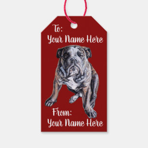 Bulldog Gift Tags Custom Christmas Dog Gift Tags