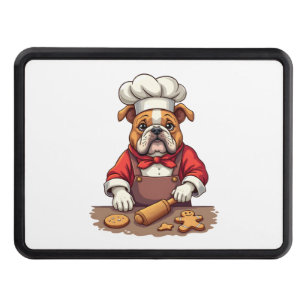 Bulldog Gingerbread Chef dog Hitch Cover