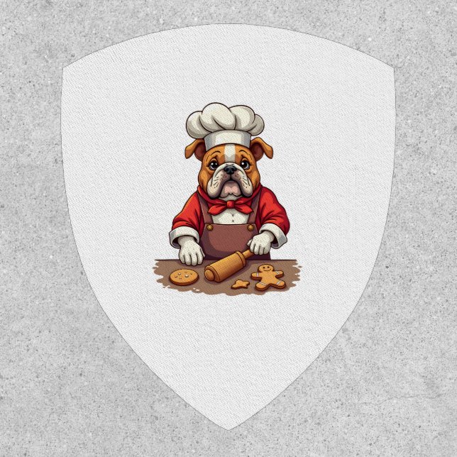 Bulldog Gingerbread Chef Patch (Front)