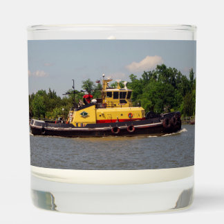 Bulldog glass candle