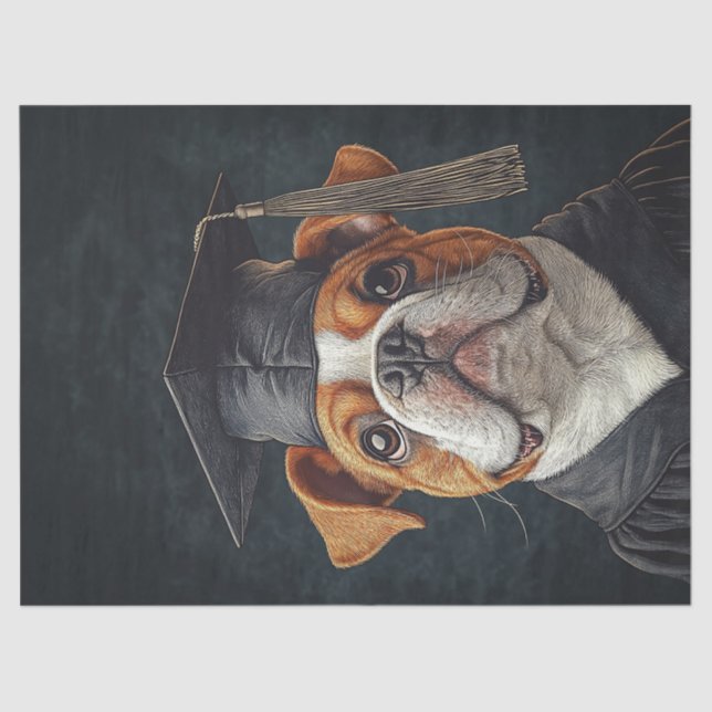 Bulldog Graduate Decoupage Tissue Paper (Front)