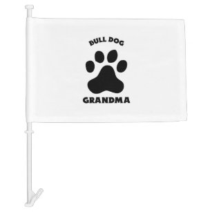 Bulldog grandma car flag